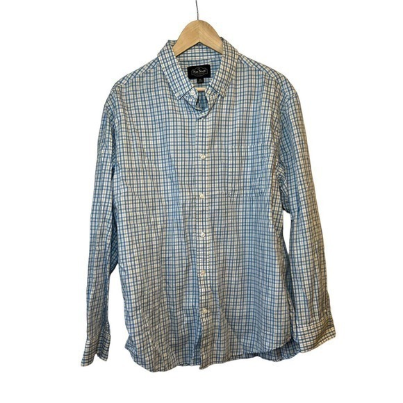 Nat‎ Nast Mens Long Sleeve Blue Plaid Button Down Shirt Xl - Picture 1 of 3
